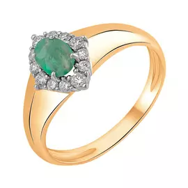 Кольцо из красного золота с изумрудом 11-9527-11-04