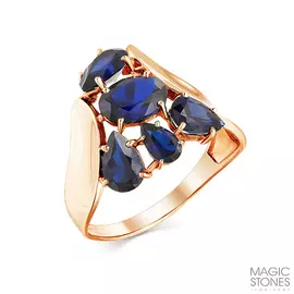 Кольцо из красного золота с корундами сапфирами 01-2-573-1500-010
