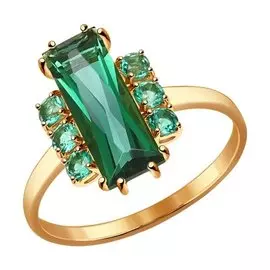 Кольцо из красного золота с кварцем 714309