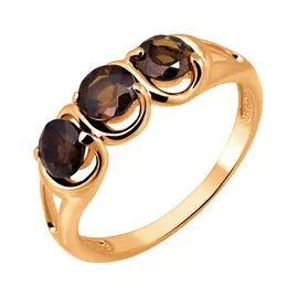Кольцо из красного золота с раухтопазами 11-1162-11-09