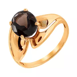 Кольцо из красного золота с раухтопазом 009431-1320