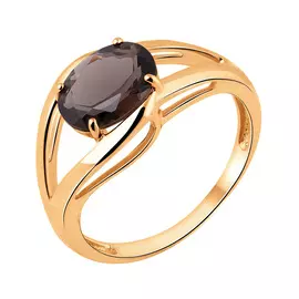 Кольцо из красного золота с раухтопазом 11-1658-11-09