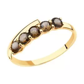 Кольцо из красного золота с раухтопазом 715961