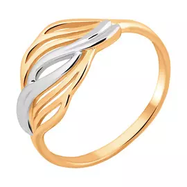 Кольцо из красного золота с родированием 10-1011-10-00