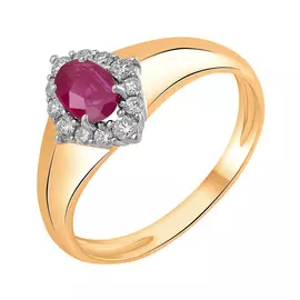 Кольцо из красного золота с рубином 11-9527-11-05