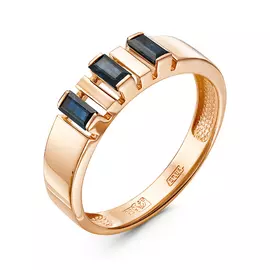 Кольцо из красного золота с сапфирами 01-3049/2