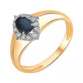 Кольцо из красного золота с сапфиром 11-9527-11-03