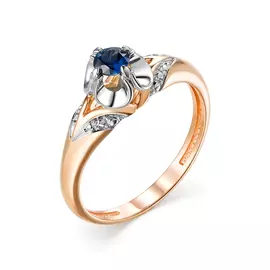 Кольцо из красного золота с сапфиром 13233-102