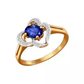 Кольцо из красного золота с сапфиром и бриллиантами 2010590 №11 35