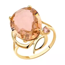 Кольцо из красного золота с ситаллом 715754