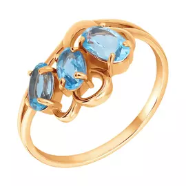 Кольцо из красного золота с топазами 11-0477-11-10