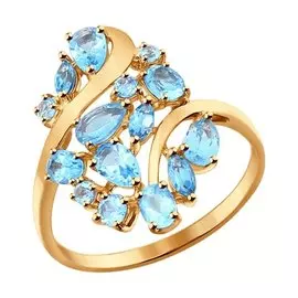 Кольцо из красного золота с топазами 714282