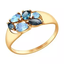 Кольцо из красного золота с топазами 714678