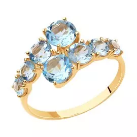 Кольцо из красного золота с топазами 715804