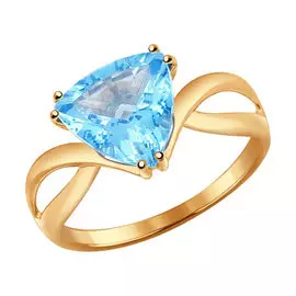 Кольцо из красного золота с топазом 714344