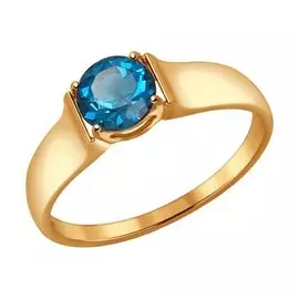 Кольцо из красного золота с топазом 714447