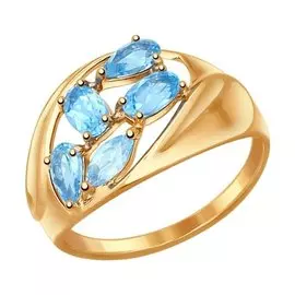 Кольцо из красного золота с топазом 714469