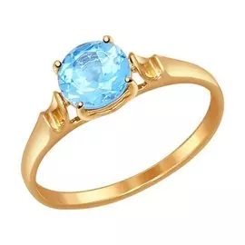 Кольцо из красного золота с топазом 714487