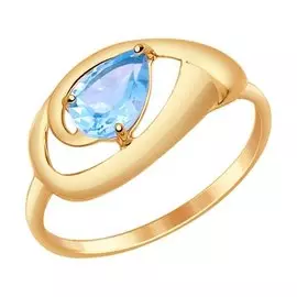 Кольцо из красного золота с топазом 714637