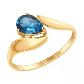 Кольцо из красного золота с топазом 714867