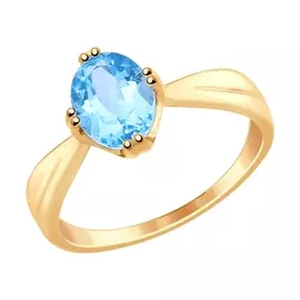 Кольцо из красного золота с топазом 715008