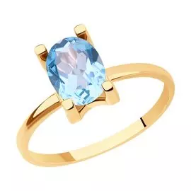 Кольцо из красного золота с топазом 716495