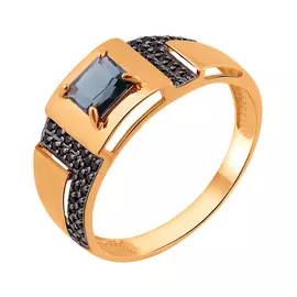 Кольцо из красного золота с топазом и куб. цирконием к3975V52