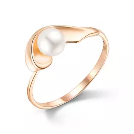 Кольцо из красного золота с жемчугом 21022A1