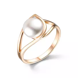 Кольцо из красного золота с жемчугом 21027A1