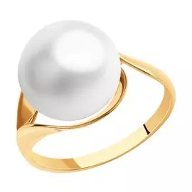 Кольцо из красного золота с жемчугом 791189