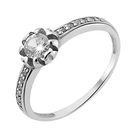 Кольцо из серебра куб. цирконий 33-13235