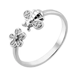 Кольцо из серебра куб. цирконий 33-16015