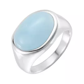 Кольцо из серебра с аквамарином с родированием 1432930236