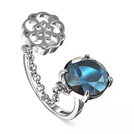 Кольцо из серебра с алпанитом с родированием 11-174-61100