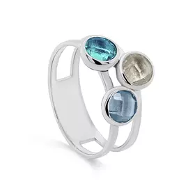 Кольцо из серебра с алпанитом с родированием 11-308-0100