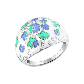 Кольцо из серебра с эмалью 94011119