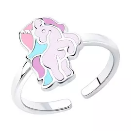 Кольцо из серебра с эмалью 94013250