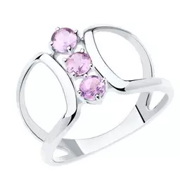 Кольцо из серебра с аметистом 92011923