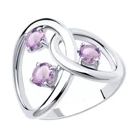 Кольцо из серебра с аметистом 92011931
