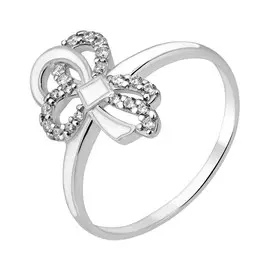 Кольцо из серебра с белой эмалью и фианитами 11-1265-23-81