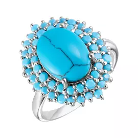 Кольцо из серебра с бирюзой синтом 1454930114