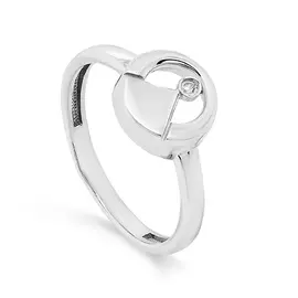 Кольцо из серебра с бриллиантом с родированием 11-230-1000