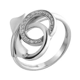 Кольцо из серебра с фианитами 11-091