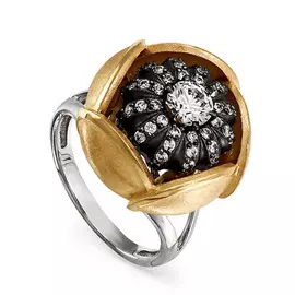 Кольцо из серебра с фианитами 11-114-8101