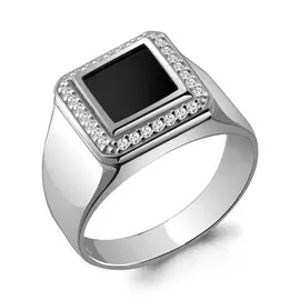 Кольцо из серебра с фианитами 62129Ч