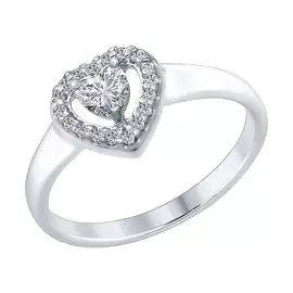 Кольцо из серебра с фианитами 89010068