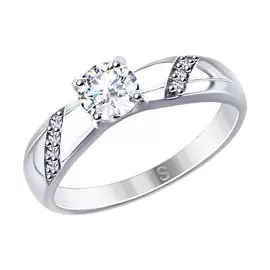 Кольцо из серебра с фианитами 89010108