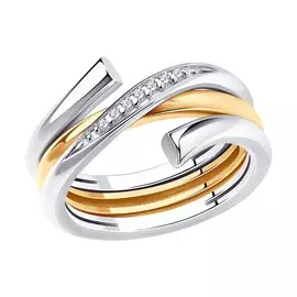 Кольцо из серебра с фианитами 93010896