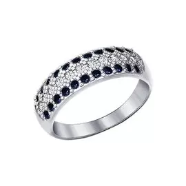 Кольцо из серебра с фианитами 94010064