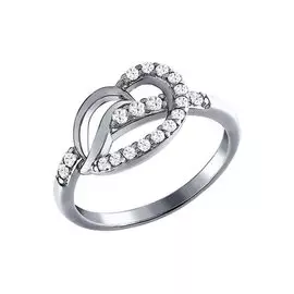 Кольцо из серебра с фианитами 94010092